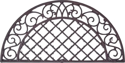 Homescapes - Bruine art nouveau gietijzeren deurmat halfrond