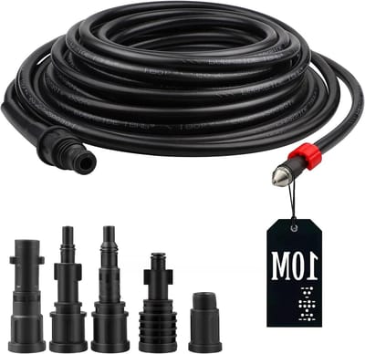 Buisreinigingsset 10 meter - 180 bar - 60 graden - incl. 5 adapters - hogedrukreiniger accessoire - pijpreinigingstools