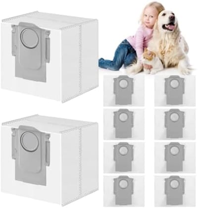 PRomoHome 10 stuke - 3L Stofzakken voor Roborock Q7 M5+/L5+/Q10 S5+/Q10 X5+/Q5 Pro+/Q5 Max+/S8 Pro Ultra/S8+/S7 MaxV Ultra/Q7 Max+/Q8 Max+ Stofzuiger,Afzuigstation,Stofzuigerzakken,Reserveonderdelen