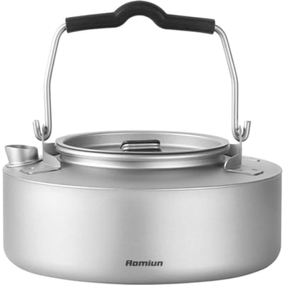 Ensemble de bouilloires d'extérieur Bouilloires à thé et à café en titane pur avec tasses Portables Inoxydables Camping Voyage 600ml kettle gray