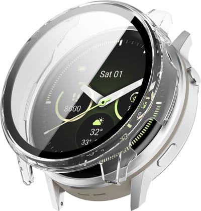 Stravo Screen protector case voor Garmin Venu 4 41mm - Full Cover Hard Case / Beschermend Hoesje - Transparent - Garmin Smartwatch screenprotectors