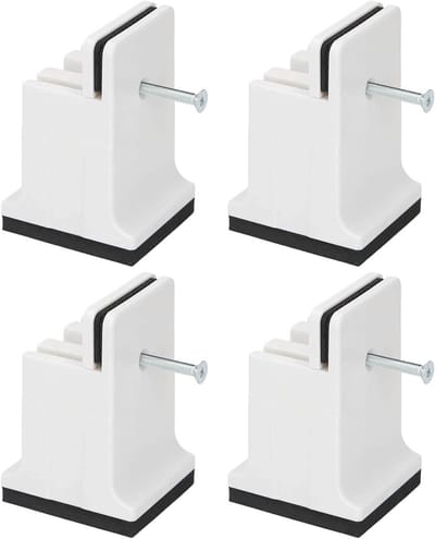 Verstelbare Meubelverhogers met Schroefklem - Rubberen Verhogers voor Zware Meubels, Sofa en Bedden (Wit)