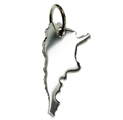 Zilveren Landkaart Argentinië ketting hanger