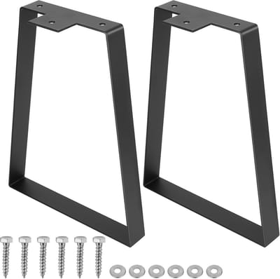 Trapeziumvormige zwarte meubelpoten 15,2 cm - Set van 2