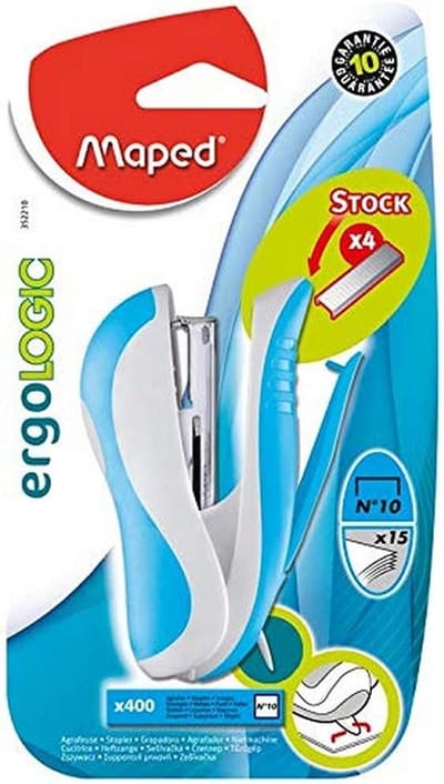 Ergonomische Nietmachine met Geïntegreerde Nietjes en 400 Klemmen - Compact en Praktisch voor School en Kantoor