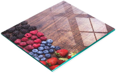 Multifunctionele decoratieve snijplank van gehard hout voor de keuken, bosvruchtenmotief, 60x52 cm