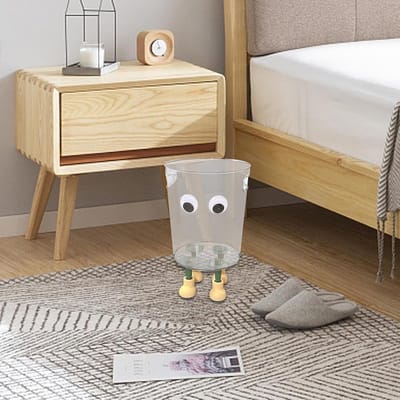 Aanrecht Prullenbak - Bureau Vuilnisbak - Ruimte Netjes Houden - Schattig Voetontwerp - 17 x 16 x 16 cm - Transparant