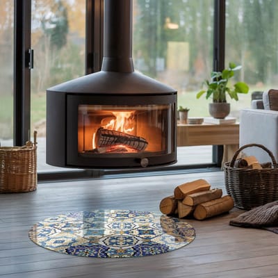 Coloray Vloerplaat Houtkachel - Plaat voor Onder Houtkachel - 70 cm x 70 cm - Open Haard Accessoires - Blauw Vloerplaat Kachel - Onderplaat Voor Houtkachel - Plaat onder Houtkachel - Kachel Onderplaat - Verwarmingsaccessoires