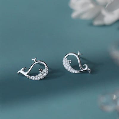 925 Sterling Zilver Walvis Oorbellen Vrouwen Eenvoudige Mode Bruiloft Sieraden Accessoires