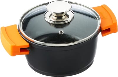 Hoge Kookpan 16 cm met Titanium Antiaanbaklaag - Geschikt voor Inductie en Oven