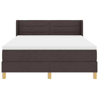 vidaXL - Boxspring - bed - met - matras - Donkerbruin - 200 - x - 140 - cm - Stof