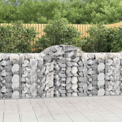 vidaXL - Schanskorven - 4 - st - gewelfd - 200x50x100/120 - cm - ijzer