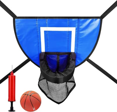 Trampoline Basketbalmand - Mini Basketbal Set - Binnen Spelen - Universele Pasvorm - 39 x 30 x 9 cm - Blauw