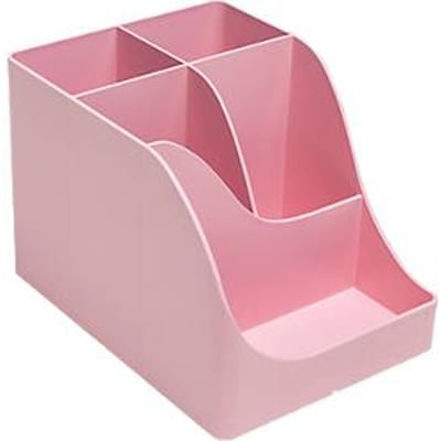 Exacompta pennenhouder Pen Wave Autentik, 5 vakken, gemaakt van gerecycled plastic, Scandinavisch design, voor kantoor & thuiskantoor, roze