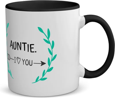 Akyol - auntie i love you koffiemok - theemok - zwart - Tante - de liefste tante - verjaardag - cadeautje voor tante - tante artikelen - kado - geschenk - 350 ML inhoud