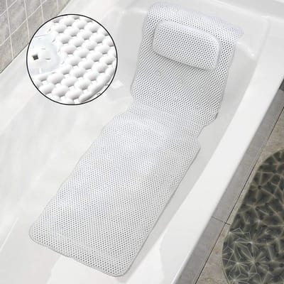 Dailygoods- Badkussen Volledige Lichaam - Zacht Gewatteerd Kussen - PVC Materiaal - Ondersteuning Hoofd/Nek/Schouder - Pijnverlichting - 60 Dagen Tevredenheidsgarantie - Badmat