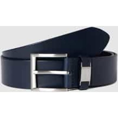 BOSS leren heren riem - donkerblauw