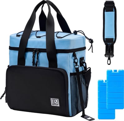 Brisby 4 Laags Geïsoleerde Koeltas - Lunchtas 15 liter - Zwart Blauw