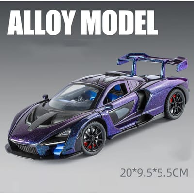 1:24 Senna Revuelto Sportwagen Model Speelgoed Stuur Wielen Terugtrekken Muziek Licht Legering Spuit Supercar Modellen Jongens Hobby Cadeaus gray