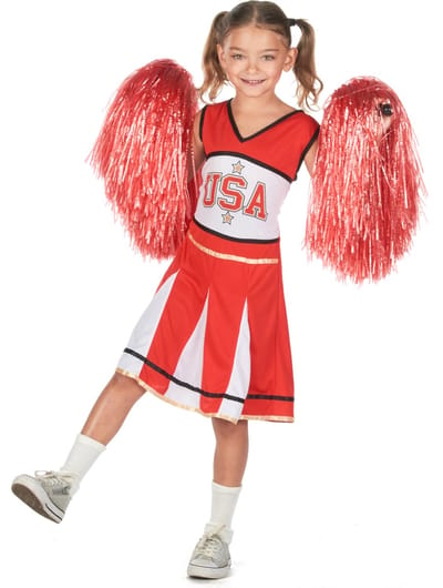 Vegaoo - Rode USA cheerleaderkostuum voor meisjes