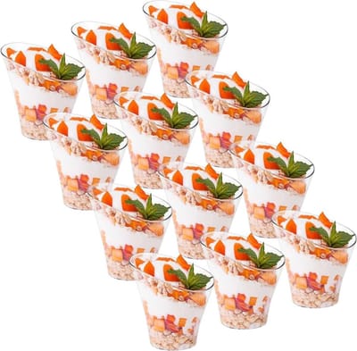 Dessertbekers 180 ml 12 stuks - Schaaltjes - Dessertkopjes - Dessertkommen - Ijsbeker - Ijscoupe - Bekers voor Dessert Ijs Hapjes Tapas