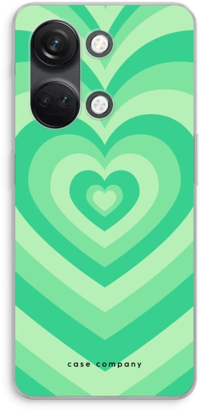 Case Company® - Hoesje geschikt voor OnePlus Nord 3 hoesje - Hart Groen - Soft Cover Telefoonhoesje - Bescherming aan alle Kanten en Schermrand