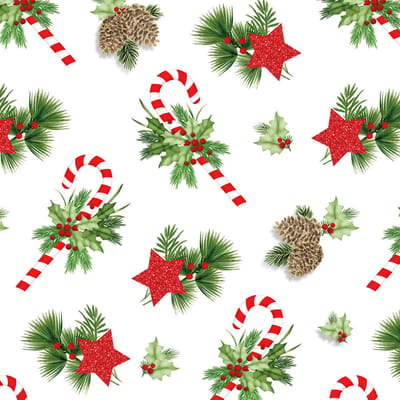 Kerst thema servetten - 20x st - kerst print - 33 x 33 cm - kerstdiner servetjes - lunch/diner - kerstservetten