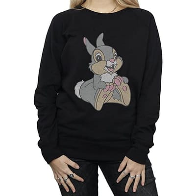 Disney Dames/Dames Klassiek Thumper Katoenen Sweatshirt (Zwart)
