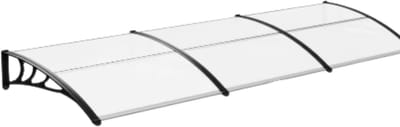 Deurluifel 270cm - Voordeurluifel - Zwart - Gebogen - Zonnescherm - Balkon luifel - Buitenluifel