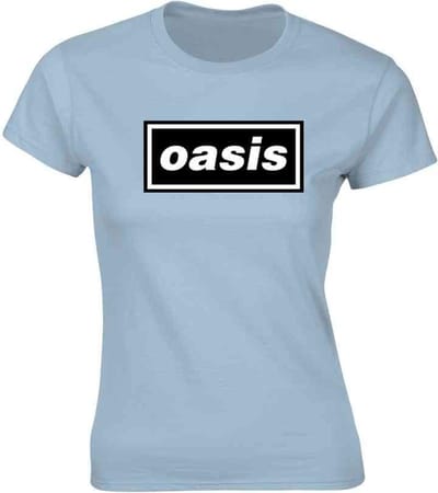 Oasis - Decca Logo Dames T-shirt - L - Blauw