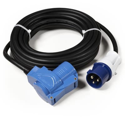 CEE Verlengsnoer 10 Meter – 3500 Watt – IP44 Buiten Verlengkabel – Ideaal voor Camping – 3x2,5 mm² – Zwart