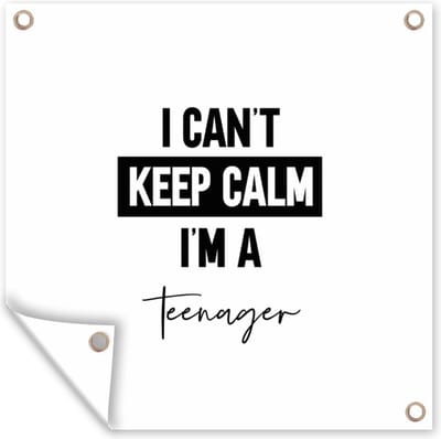 Tuin poster Kinderen - Quote - Zwart - Wit - 200x200 cm - Tuindoek