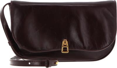 COCCINELLE Leren Schoudertas Coccinelle Magie Rock Mini Bag Darkbrown Donkerbruin