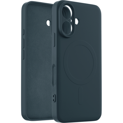 ShieldCase siliconen back cover met magneet geschikt voor iPhone 16 hoesje - TPU / siliconen backcover - telefoonhoesje speciaal voor magnetische accessoires - hoesje met camera cover (donkerblauw)