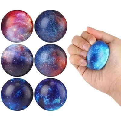 6ST Grote Ruimte Stressballen - Buitenruimte Schuim Knijpspeeltjes, Langzaam Rijzend Zacht Squishy Anti-Stress Set Huisdier Hond Ballen Speelgoed blue
