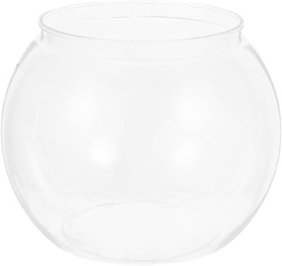 Cosensi - Transparante Goudvis Kom - Mini Plastic Vismand - Elegante Decoratie - Rond Vissenbowl - Voor Goudvissen en Kleine Schildpadden - 2.64 Liter