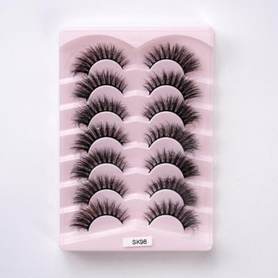 7 Paar Natuurlijke Cat Eye Wimpers met een Rommelig Uiterlijk Duidelijke Band Wimpers Cat Eye Look Volle Wimpers Ooghoek Verlengd Volle Strip Zacht Natuurlijk Realistisch Nepwimpers zwart