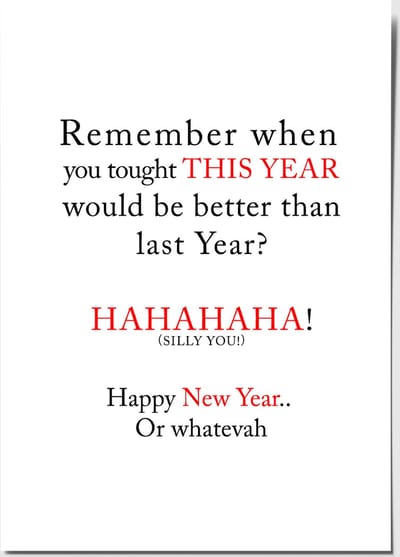 12 grappige kerstkaarten - LMWK016 - set van 12 - kerstkaarten en nieuwjaarskaarten met enveloppen - Happy New Year