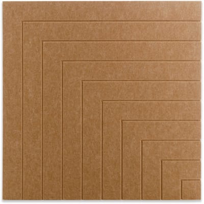 Vilt wandtegel vierkant, hoek C, bruin beige | 9mm dik | Verbetert de akoestiek | Eenvoudige montage | Wanddecoratie