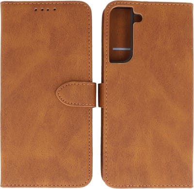 Hoesje Geschikt voor Samsung Galaxy S22 Plus - Portemonnee Book Case - Kaarthouder & Magneetlipje - Kunstleer - Bruin