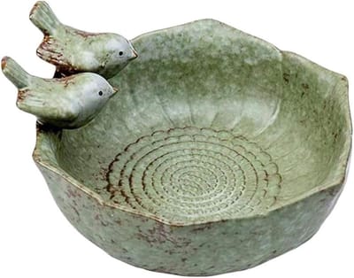 Vogelbad, Vorstbestendig Met Vogels, Rond, Groen, Vogelbad, Voederschaal, Tuin, Decoratie