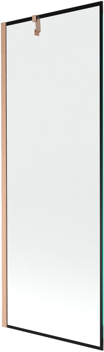 Mexen Next badwand scherm 1-delig 70 x 150 , zwart frame, geborsteld koper - 895-070-000-00-70-65
