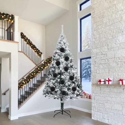 vidaXL - Kerstbal - Set - XXL - 4 - st - Zwart - Ø - 20 - cm - Kunststof