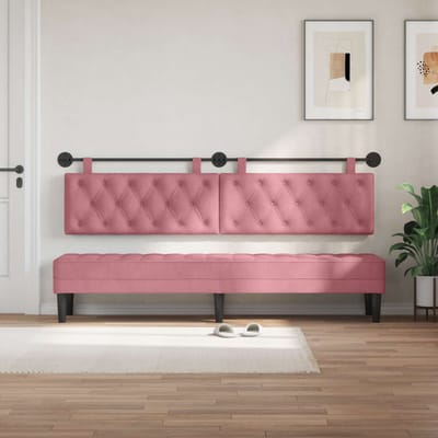 vidaXL - Hangend - hoofdbord - Roze - Fluweel