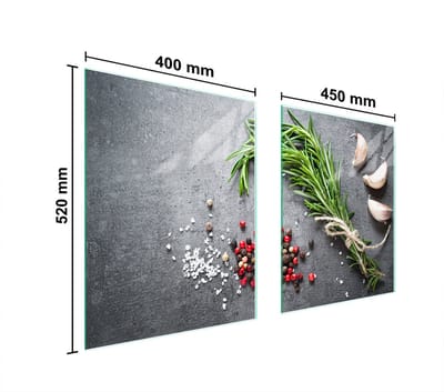 TMK ArtDeko - Serie - Glazen Beschermplaat - 85x52 cm - Specerijen