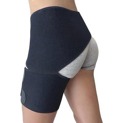 Attelle de hanche pour soulager la douleur sciatique Manchon de compression pour cuisse Support Wraps Cuisses étirées Blessure à l'aine Nerve sciatique One Size