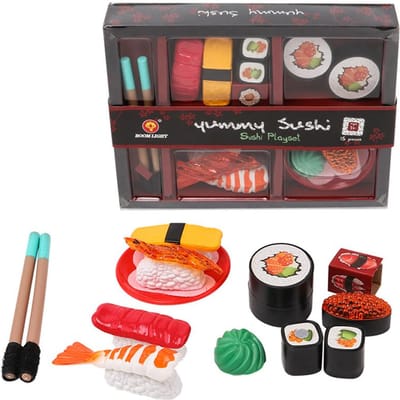 Kinderen's Simulatie Japanse Sushi Doe-alsof Keuken Voedsel Speelgoed Doe-alsof Spelen Voedsel Mini Sushi Set Doe-alsof Keuken Speelgoed Voor Kinderen black