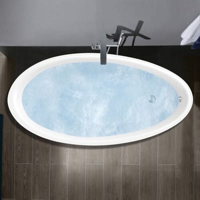 Villeroy & Boch Aveo bathtub 190 x 95 cm, Hydropool Comfort, technology position 1, with Trio drain set UHC194AVE7B1V01