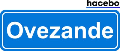 Hacebo - Plaatsnaam Sticker - 29x10 CM - Ovezande sticker - Verkeersborden sticker - grappige cadeaus - Ovezande