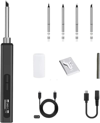 Elektrische Soldeerbout - Soldeerstation Set - Precisie Solderen - Instelbare Temperatuur - 65W - Zwart
